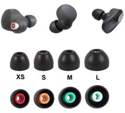 CHPN - Siliconen dopjes geschikt voor Sony in-ear koptelefoon - Zwart - 4 paar - 4 maten - Vervangende dopjes voor Sony in ear koptelefoon — thumbnail 1
