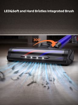 Rumi Draadloze Stofzuiger - 4 Opzetstukken - Stofzuiger Zonder Zak - Handstofzuiger - Kruimeldief - Draadloze Stofzuiger LED Display - 450 W - Handheld auto met touchscreen - Draadloze Stofzuiger 3 krachtige - Sterke Draadloze Stofzuiger — thumbnail 2