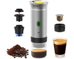 Draagbare Koffiemachine - Koffiezetapparaat Auto - Compact - Zilver