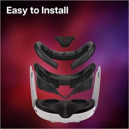 VR Gezichtsinterface voor Meta Quest 3 van MMOBIEL - Face Cover Pad voor Quest 3 (Niet Geschikt voor Quest 3S) - Verwisselbare Facial Interface – Accessoires voor VR Bril met Neuskussen & Zachte PU Lederen Gezichtskussen - Zwart — thumbnail 3