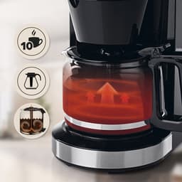 Barista koffiemachine met molen | Filterkoffiezetapparaat met glazen kan | 900W filtermachine met touchdisplay en timerfunctie voor tot 10 kopjes | 1,25 liter koffiekan | Voor bonen en gemalen koffie — thumbnail 2