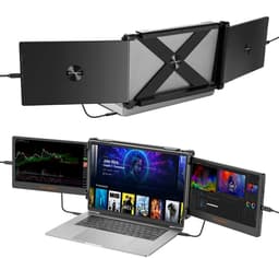 Portable Monitor - Tri Screen - Laptop Uitbreider - Full HD — thumbnail 1