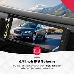 Boscer 1Din Autoradio Universeel - 6,9 Inch HD Touchscreen - Apple Carplay & Android Auto (Draadloos) - Bluetooth, USB, USB-C & MP5 - AHD Achteruitrijcamera, Stuurwieladapter & Externe Microfoon — thumbnail 5