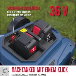 Accu grasmaaier 36V met borstelloze motor en 370 mm maaibreedte - Verzamelen, maaien en mulchen — thumbnail 5