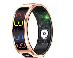 WizBay Premium Select® Smart Ring Color LED Rosé Goud - Maat 10 - Hartslag Slaap Zuurstof - Gesture - Multi Sport Modi
