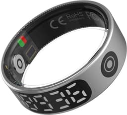 WizBay Premium Select® Smart Ring LED Dark Grey Zilver - Maat 10 - Hartslag Slaap Bloeddruk Zuurstof - Gesture - Multi Sport Modi — thumbnail 3