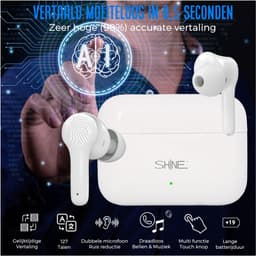 Shine - Al vertaal oordopjes - Noise Canceling - Vertaalcomputer 127 talen - wit — thumbnail 2