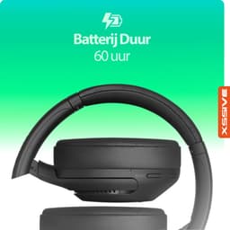 Draadloze Bluetooth Koptelefoon Noise Cancelling - Hybrid ANC - Bluetooth 5.3 - 60 Uur Batterij - Headset met Microfoon Noise Cancelling ENC - Koptelefoon met draad modus - Extra Bass - Equalizer App - Zwart — thumbnail 3