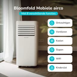 Bloomfold Mobiele Airco - 9.000 BTU - 4-in-1 - Airconditioning met Raamafdichtingskits - Slaapkamer airconditioning - Woonkamer airconditioning - tot 25m² koelen - Wifi modus & App — thumbnail 3