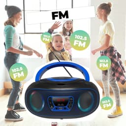 Denver Draagbare Radio CD Speler Kinderen - Bluetooth - Lichteffecten - Boombox - AUX - FM - TCL212BT - Blauw — thumbnail 3