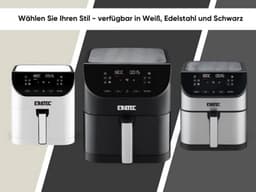 Eratec - AF-60 Heteluchtfriteuse, XXL, 5,5 l, 1500 W, zonder olie, heteluchtfriteuse met led-touchscreen-display, 10 vooraf ingestelde programma's en timerfunctie, zwart — thumbnail 5