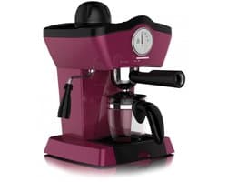Heinner Charm HEM-200BG Handmatige Espressomachine – 800 W – 3,5 bar – Waterreservoir 250 ml – Voor Espresso en Cappuccino – Melkopschuimer – Frontthermometer – Bordeauxrood