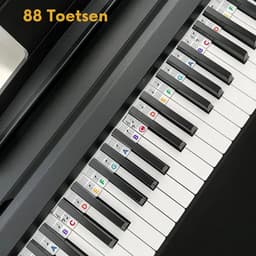 Siliconen Piano Stickers Afneembaar - 88 Toetsen - Keyboard Stickers - Herbruikbaar - Kleur — thumbnail 4