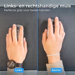 Nuvance Draadloze Muis LED - Bluetooth - Stil - Laptop & Gaming - Draadloos - Computermuis - Links & Rechtshandig - Grijs — thumbnail 3