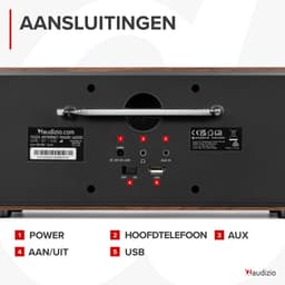Internetradio - Audizio Foza digitale radio met Bluetooth - DAB radio en FM radio in één - Houtlook — thumbnail 4