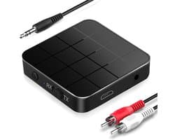 Strex Bluetooth Transmitter Receiver 2-in-1 - AUX en RCA Adapter - Draadloze Audio Zender en Ontvanger - BT 5.0 - Bluetooth Receiver