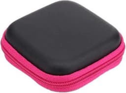 Oortjes Opberg Hoesje Voor Earphnes I Case Voor In-ear koptelefoon I Oortyejs Case | Headphone Organizer | Opbergcase Laadkabels I Zwart/Roze — thumbnail 2