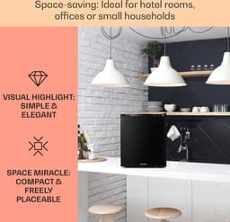 Klarstein Minibar minikoelkast voor op de kamer, minikoelkast voor drankjes, snacks en cosmetica, kleine , kleine en stille koelkast, verstelbare planken, kleine Skincar koelkast 5-22°C, 38L - 26 dB - voor Kantoor - Compact Vrijstaand — thumbnail 4