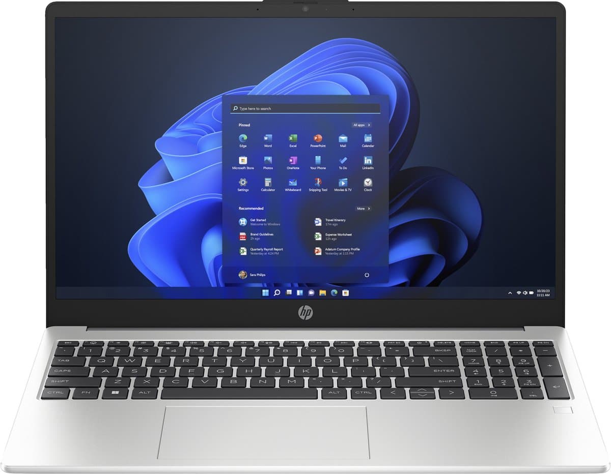 HP 250 G10 - Laptop - 15.6 inch Full HD - Intel Core i3‑1315U - 8GB DDR4 - 256GB SSD - Wi‑Fi 6 - Windows 11 Pro - Zilver — afbeelding 1