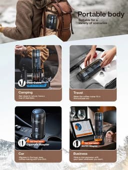 MensStore Draagbaar Koffiezetapparaat - Koffiemachines - Voor Auto & Thuis - 3-in-1 - Compatibel Met DG Cups, Nes Cups En Filter Koffie — thumbnail 2