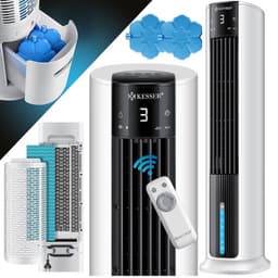 Thuys – Luxe Torenventilator – Geluidloos – Mobiele Airco zonder Afvoer – Afstandsbediening – Instelbare Snelheden – Modern Design – 60W – Wit — thumbnail 1