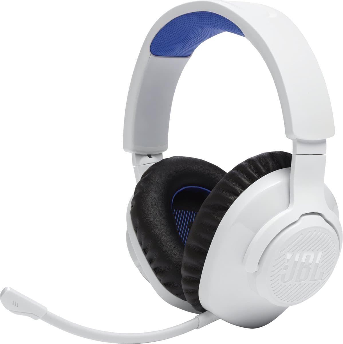 JBL Quantum 360P - Draadloze PlayStation Headset - 2.4GHz USB Dongle - JBL Quantum Surround - Lage Latency - Over-ear met Microfoon - 22 uur batterij - PS5 & PS4 - Wit/Blauw — afbeelding 1