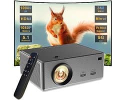 Mini Beamer - Streamen vanaf je telefoon - Input tot 4K - Bluetooth Audio - Projector - Mini Projector - HDMI - USB - Zwart - Smartphone - Draagbaar - Ingebouwde speaker