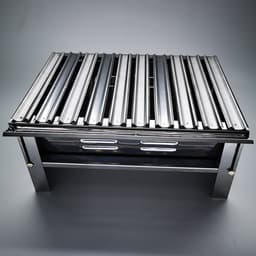 Opvouwbare BBQ - Draagbare opvouwbare grill met rooster - Portable Vouw Barbecue met Tas - Festival BBQ - Camping - Zomer - Park - Rechthoekig - 40 x 27 x 20 cm - Chroom — thumbnail 3