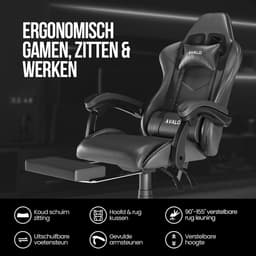 Avalo Gaming Stoel - Gamestoel Ergonomisch Verstelbaar - Bureaustoel - Gaming Chair voor Bureau - Zwart — thumbnail 2