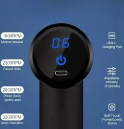 Massage Gun - Mini Massage gun - Massage Apparaat - Massage pistool - incl. 4 opzetstukken - Draadloos — thumbnail 3