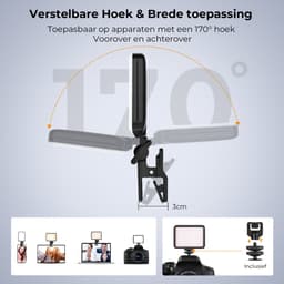 K&F Smartphone Oplaadbare Video LED Lamp - Videolamp - Selfie light — thumbnail 5