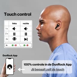 DunRock® Bubble - Sand gray wit - draadloze oordopjes met ANC noise cancelling - Bluetooth oortjes - Met DunRock App voor je smartphone — thumbnail 2