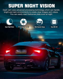 Lexium Dashcam voor auto - Dashcam - Dashcam voor auto voor en achter - Dashcam voor en achter - Dashcam voor en achter draadloos - Dual dashcam — thumbnail 4