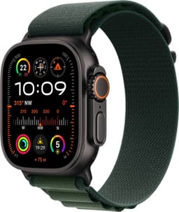 Apple Watch Ultra 2 GPS + Cellular 49mm Black Titanium Case with Dark Green Alpine Loop - Medium — thumbnail 2