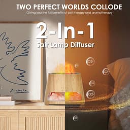 Aroma Diffuser & Zoutlamp 2-in-1 - Vlameffect & Luchtbevochtiger met LED Verlichting — thumbnail 3