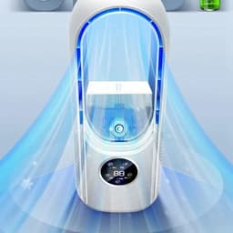 Mobiele Airco - Draagbare USB Luchtkoeler & Bladloze Ventilator - 6 Instelbare Sterktes - Stille Koelventilator & Luchtbevochtiger ( zwart ) — thumbnail 2