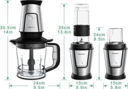 MensStore 3-In-1 Multifunctionele Keukenmachine - Foodprocessor - Draagbare Juicer - Blender - Smoothie Mixer - 700W — thumbnail 4