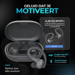 JLab Go Sport Draadloze Oordopjes - Oortjes Draadloos - Bluetooth - 35 uur Batterijduur - IP55 Waterbestendig - Aanpasbare EQ3 instellingen - Hardlopen - In Ear - Zwart — thumbnail 4