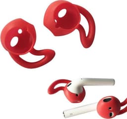 KELERINO. Anti-slip siliconen earhooks / earhoox / oorhaken geschikt voor Airpods 1 & 2 - Rood — thumbnail 2