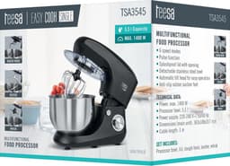 Teesa TSA3545B - Keukenmachine, 1.400 Watt, zwart — thumbnail 2