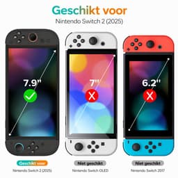 PlayCool 2x Screenprotector geschikt voor Nintendo Switch 2 – 9H Gehard Glas – Beschermglas – Dock Friendly – Inclusief Installatietray en Reinigingsset — thumbnail 5