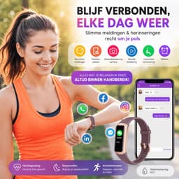 Smartwatch Dames & Heren met 3 Luxe Armbanden – AMOLED HD Fitness Tracker – Hartslagmeter, Slaapmonitor, Stappenteller & 25 Sportmodi – IP67 Waterdicht — thumbnail 4