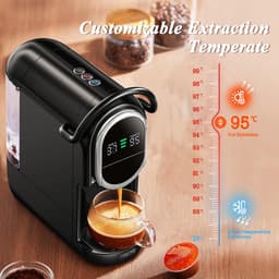 CAFELFFE MK-609S 6-in-1 capsulekoffiezetapparaat, 7 waterinstellingen en warm-/koudzetfunctie, 19 bar espressomachine, compatibel met NES Original/DG/ESE/K-cupcapsules/thee/gemalen koffie, 1450 W — thumbnail 4