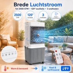 Rosnek 4-in-1 Mobiele Airco Zonder Afvoerslang & Luchtkoeler - XXL 32L Watertank - Aircooler met Aromatherapie, Afstandsbediening & 4 Koelelementen - Stil (50dB) - Voor Woonkamer & Slaapkamer - Wit/Grijs — thumbnail 4