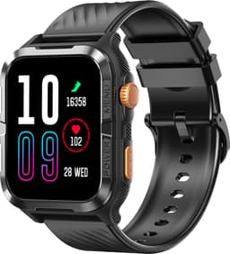 Blackview W10 Pro Smartwatch Heren - Sporthorloge Dames & Heren - Sporthorloge Dames & Heren - Stappenteller Horloge - Hartslagmeter - Slaapmonitor - Saturatiemeter – Belfunctie - Compatibel met Android iOS - Zwart — thumbnail 1