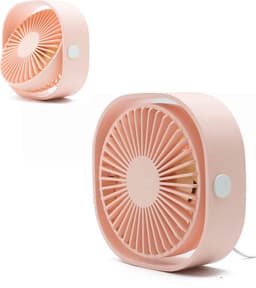 KZQ USB mini ventilator tafelventilator geluidsarm 3 standen roze — thumbnail 1