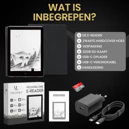 Veloura One E reader - inclusief 32GB SD kaart - 6 inch ereader met hoesje - met schermverlichting en nachtmodus - 64 GB opslag - online luisterboeken en storytel ondersteuning - nederlandstalig ebook — thumbnail 3