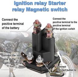 Buitenboordmotor Starter Relais - Contactschakelaar Motor - Grasmaaier Onderhoud - Brede Compatibiliteit - 4 Polen 12V - Zwart — thumbnail 2