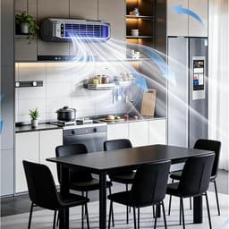 Ulisem - Tafeltorenventilator - 3000mAh oplaadbaar - 3 snelheden - Met telefoonhouder - Liggend en staand gebruik - Draagbaar en lichtgewicht - Voor kantoor en reizen - Zwart — thumbnail 4