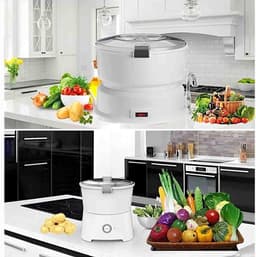 Elektrische Aardappelschiller - Automatische Groenteschiller - Snel Salade Bereiden - Eén Druk Op De Knop - 1 kg Capaciteit - Wit — thumbnail 4